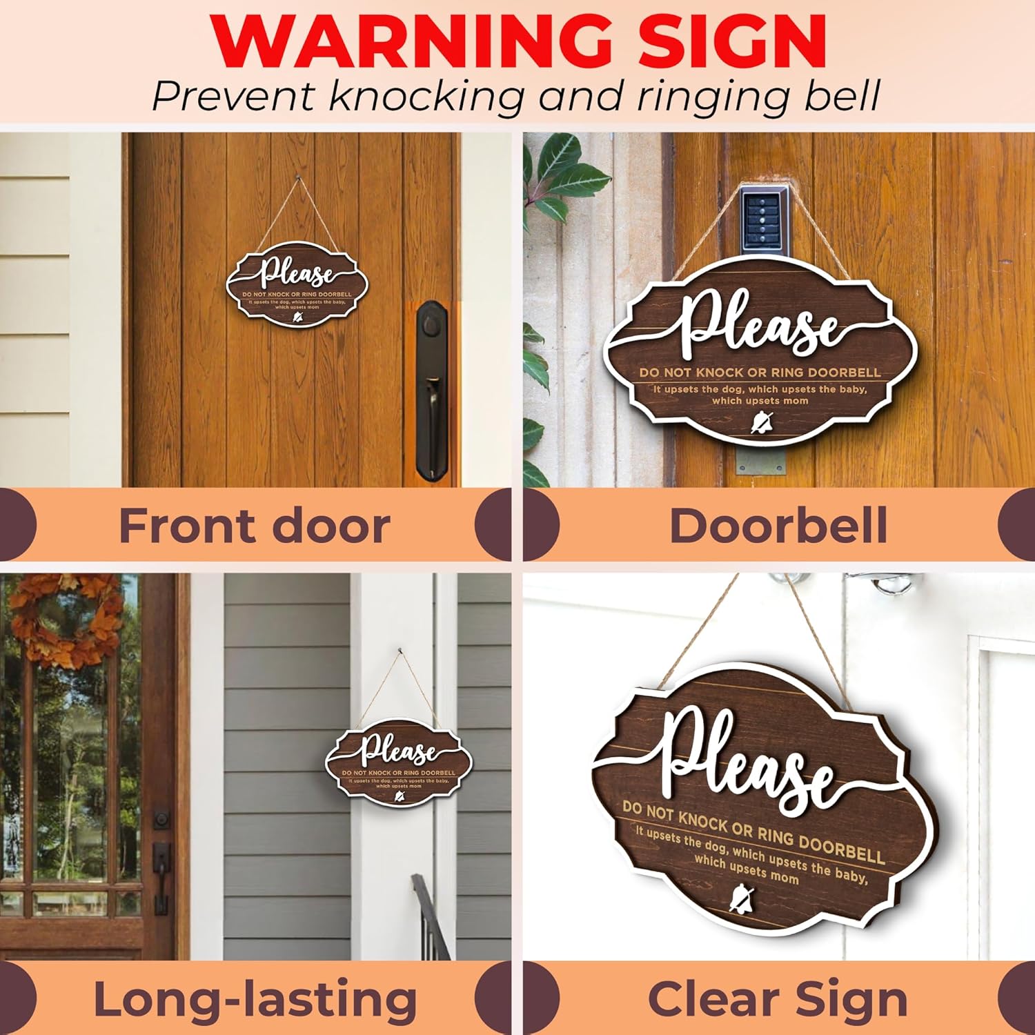 Baby Sleeping Doorbell Sign — photo 3
