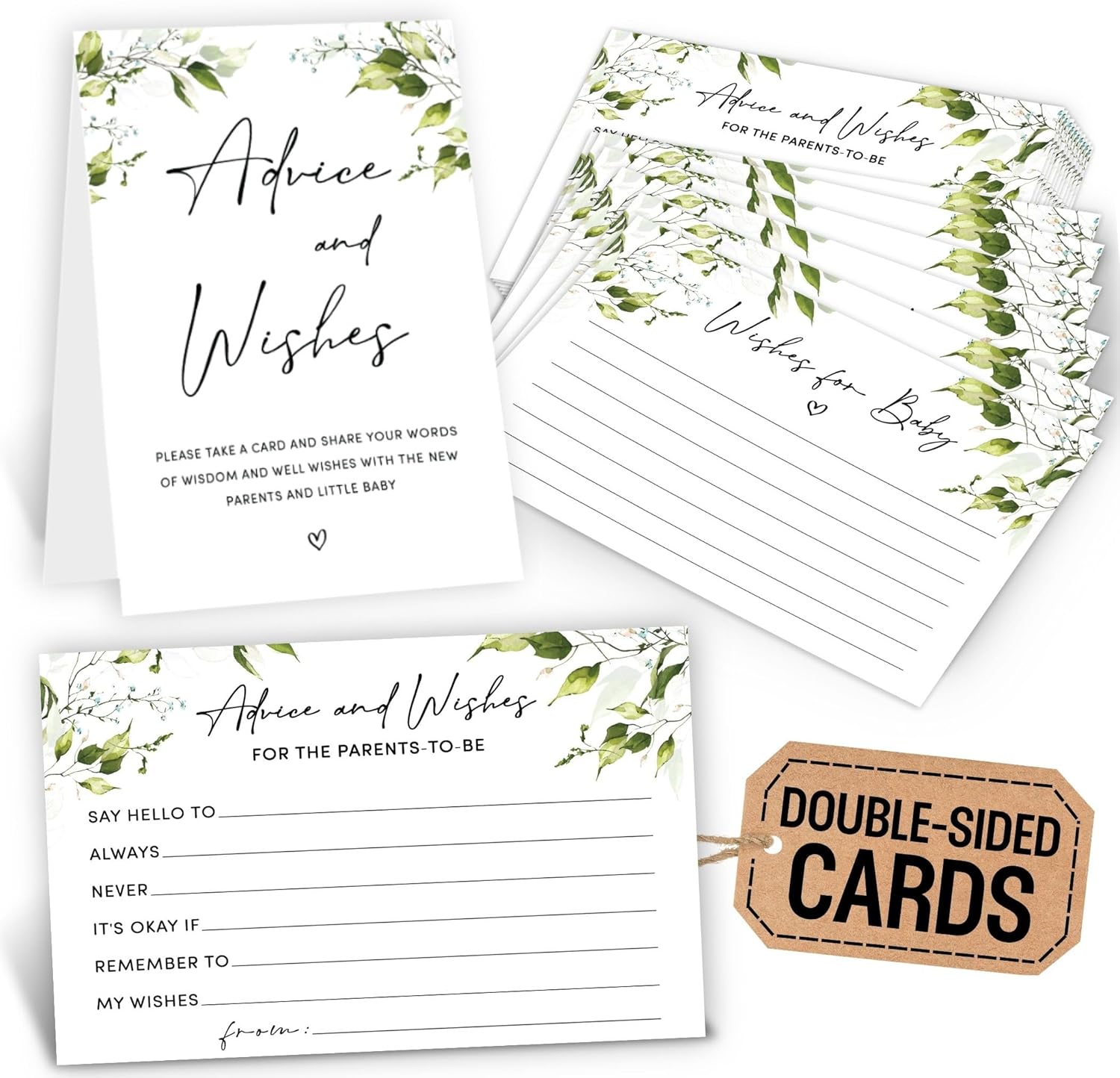 Greenery Baby Advice Cards — photo 7