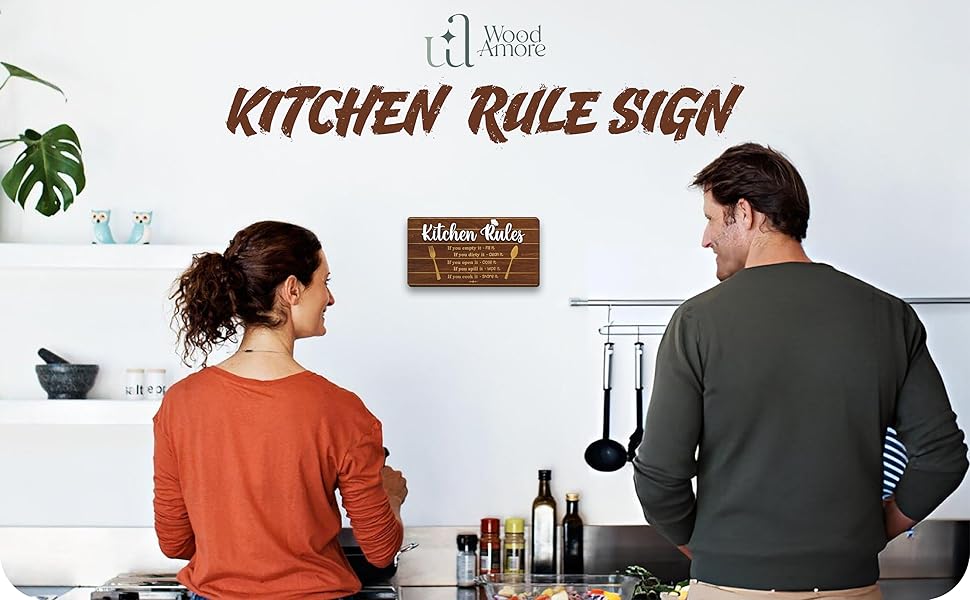 Rustic Kitchen Rules Sign — photo 7
