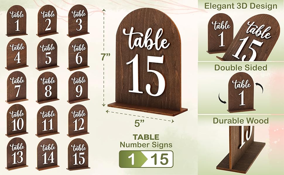 Rustic Wedding Table Numbers 1-15 — photo 12