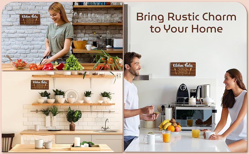 Rustic Kitchen Rules Sign — photo 10