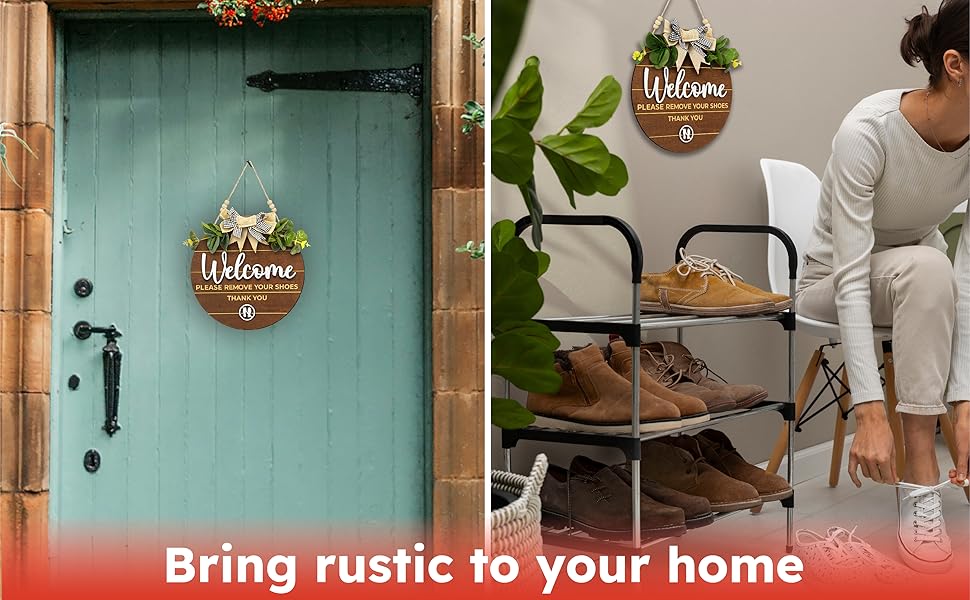 Welcome Remove Your Shoes Sign — photo 11