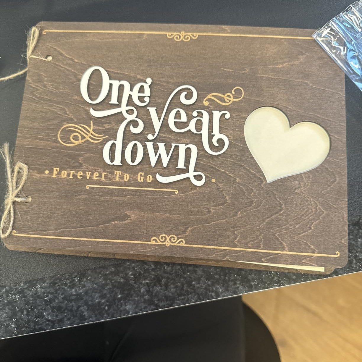 Wood heart sign customer photo