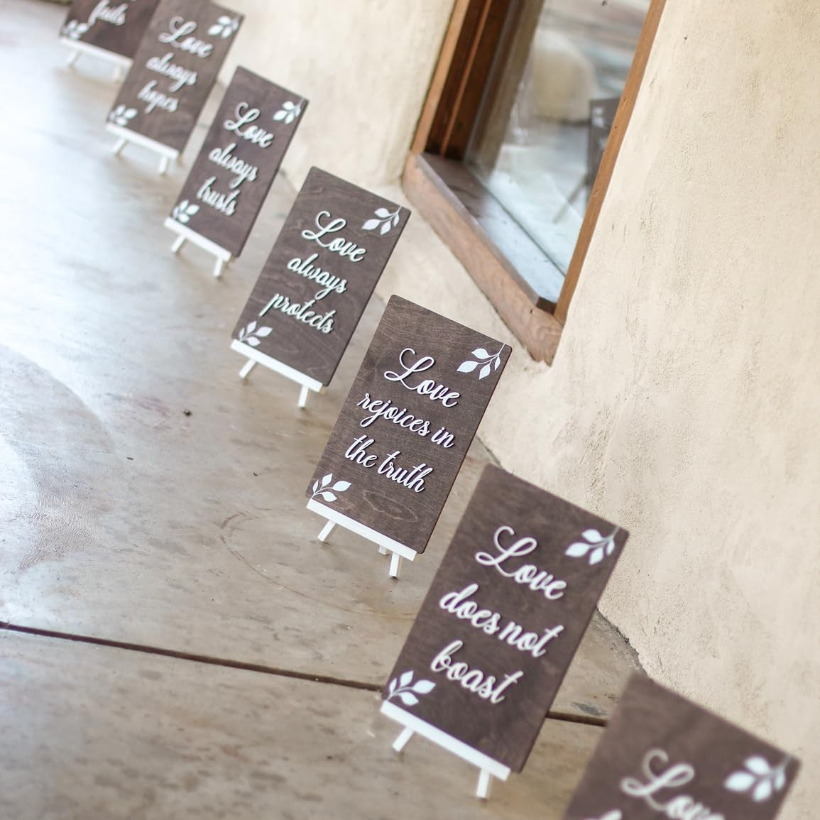 Mr & Mrs wood block letters at a wedding