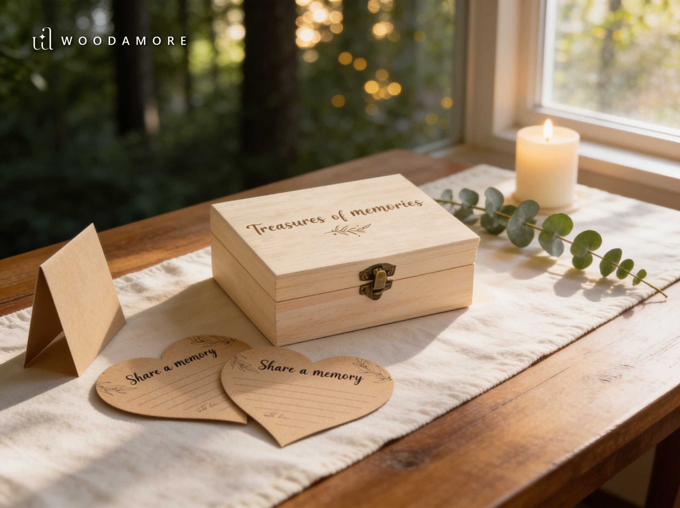 Artisan hands finishing a walnut keepsake on linen